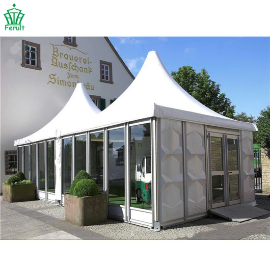 Tenda Pagoda per Ricevimento 5X5m, Tenda Nuziale con Tetto in PVC Bianco