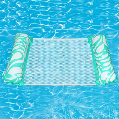 Fila di lettini galleggianti in rete con sedia gonfiabile per piscina in PVC Yx-114 - Ciano